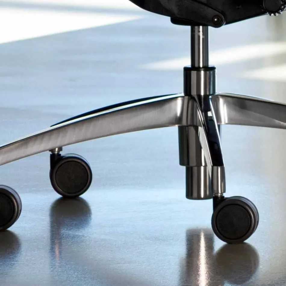 Ergonomic Swivel Office Chair with Wheels and Headrest - Gimiglia Viadurini