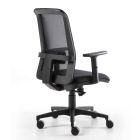 Swivel Office Armchair with Gas Lift in Technical Fabric and Mesh - Office Viadurini