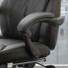 Swivel and Reclining Office Armchair in Black Ecoleather - Nazzareno Viadurini
