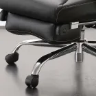 Swivel and Reclining Office Armchair in Black Ecoleather - Nazzareno Viadurini