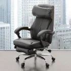 Swivel and Reclining Office Armchair in Black Ecoleather - Nazzareno Viadurini