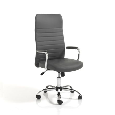 Leather Office Chair with Swivel Wheels - Radon Viadurini