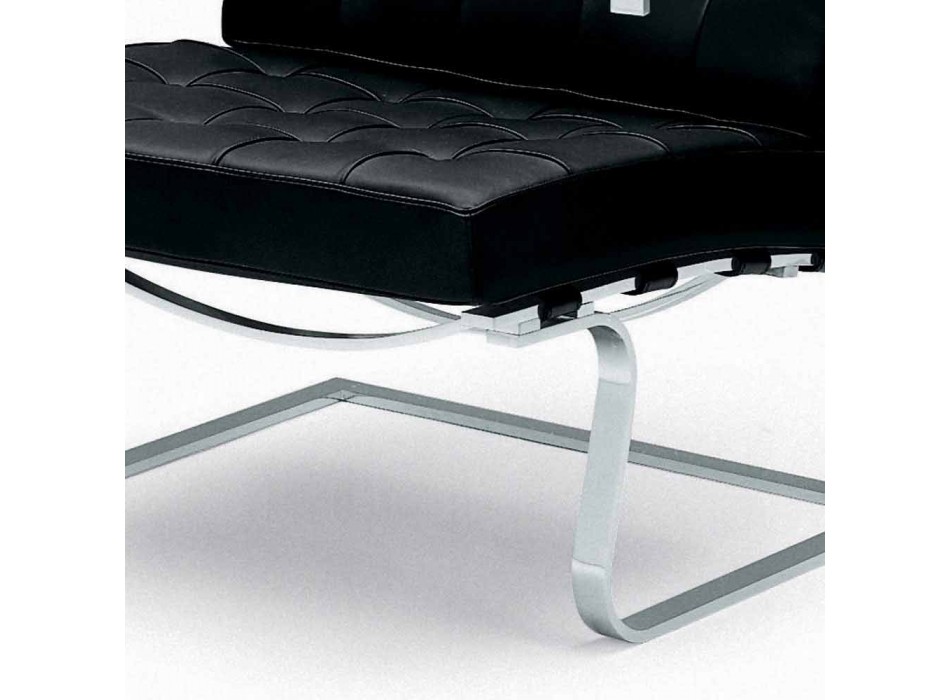 Leather Office Armchair with Steel Structure Made in Italy - Speranza Viadurini