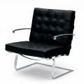 Leather Office Armchair with Steel Structure Made in Italy - Speranza