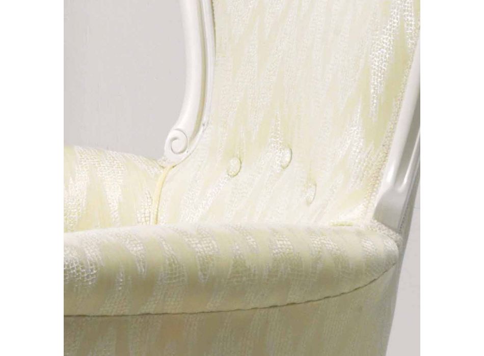 Classic design armchair in wood, upholstered in Turner fabric