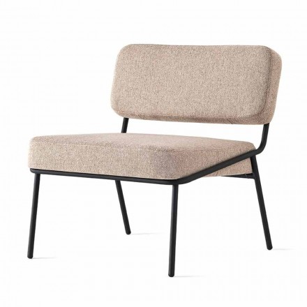 Design Armchair with Seat and Back in Fabric Made in Italy - Connubia Sixty Viadurini