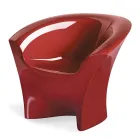 Outdoor Design Armchair in Matt or Lacquered Polyethylene Made in Italy - Conda Viadurini