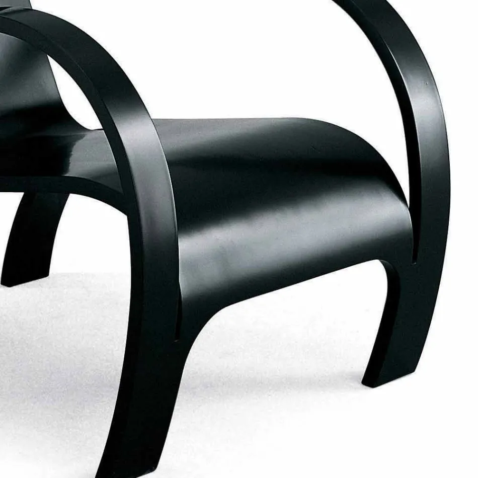 Design Armchair in Black Plywood or Birch Finish Made in Italy - Galatea Viadurini