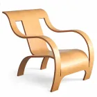 Design Armchair in Black Plywood or Birch Finish Made in Italy - Galatea Viadurini