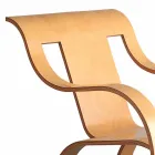 Design Armchair in Black Plywood or Birch Finish Made in Italy - Galatea Viadurini