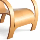 Design Armchair in Black Plywood or Birch Finish Made in Italy - Galatea Viadurini