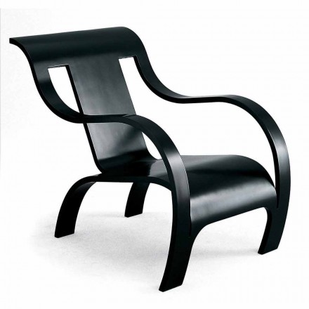 Design Armchair in Black Plywood or Birch Finish Made in Italy - Galatea Viadurini