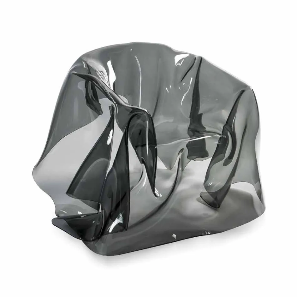 Contemporary design armchair in plexiglass fumé Paris, made in Italy Viadurini