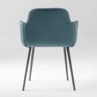 High Quality Armchair in Leather and Painted Metal Made in Italy - Molde Viadurini