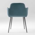 High Quality Armchair in Leather and Painted Metal Made in Italy - Molde