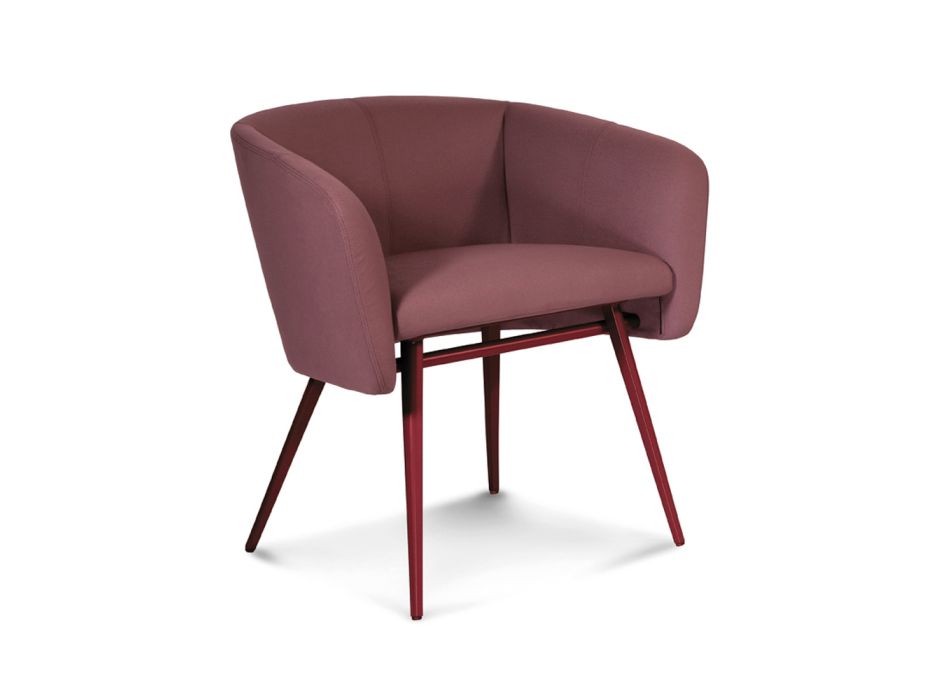 High Quality Armchair in Fabric with Metal Base Made in Italy - Bergen Viadurini