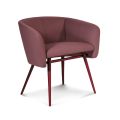 High Quality Fabric Armchair with Metal Base Made in Italy - Bergen