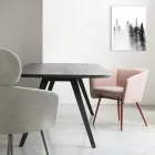 High Quality Armchair in Fabric with Metal Base Made in Italy - Bergen Viadurini