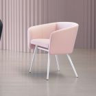 High Quality Armchair in Fabric with Metal Base Made in Italy - Bergen Viadurini
