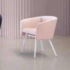 High Quality Armchair in Fabric with Metal Base Made in Italy - Bergen Viadurini