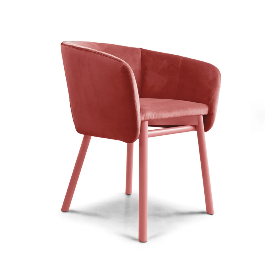High Quality Velvet Armchair with Beech Base Made in Italy - Bergen Viadurini