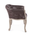 Classic Design Armchair in Wood and Eco-Leather Effect Seat - Katen Viadurini