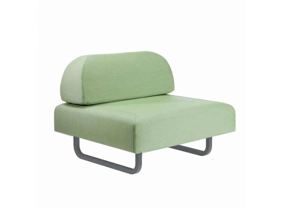 Outdoor Design Armchair in Metal and Fabric Made in Italy - Selia Viadurini