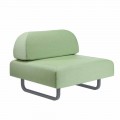 Outdoor Design Armchair in Metal and Fabric Made in Italy - Selia