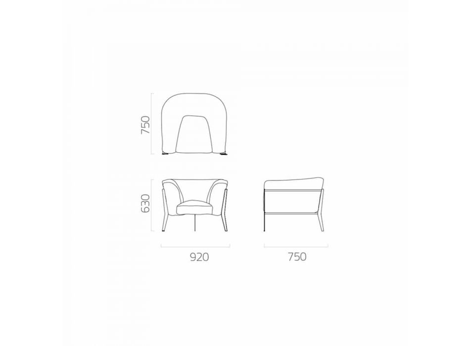 Modern and Made in Italy Design Armchair for Outdoor or Indoor - Carminio1 Viadurini