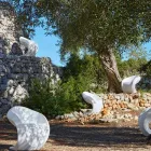 Internal or External Design Armchair in White Polyethylene - Petra by Myyour Viadurini
