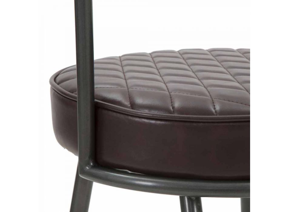 Industrial Style Design Armchair in Iron and Eco-leather - Pinny Viadurini