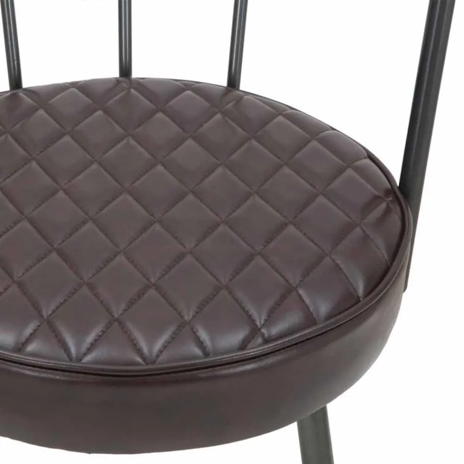 Industrial Style Design Armchair in Iron and Eco-leather - Pinny Viadurini