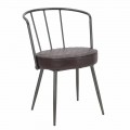 Industrial Style Design Kitchen Chair in Iron and Eco-leather - Pinny