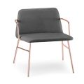 Luxury Velvet Armchair with Metal Structure Made in Italy - Molde