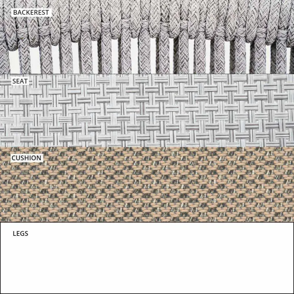 Garden Rocking Armchair Solid and Upholstered Fabric - Smart by Varaschin Viadurini