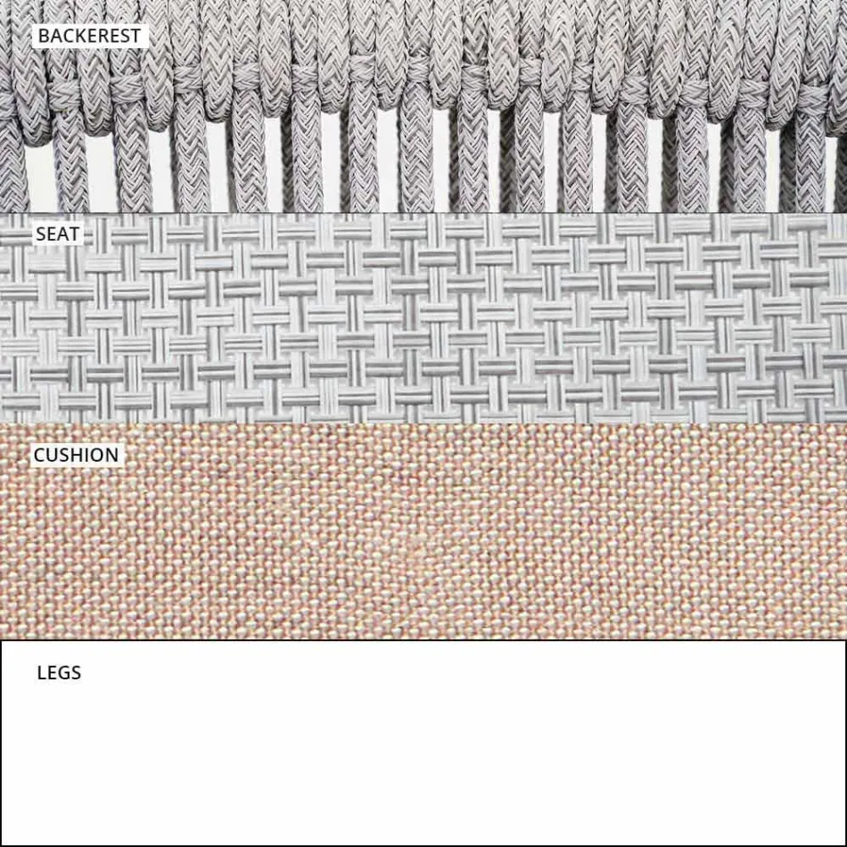 Garden Rocking Armchair Solid and Upholstered Fabric - Smart by Varaschin Viadurini