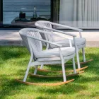 Garden Rocking Armchair Solid and Upholstered Fabric - Smart by Varaschin Viadurini