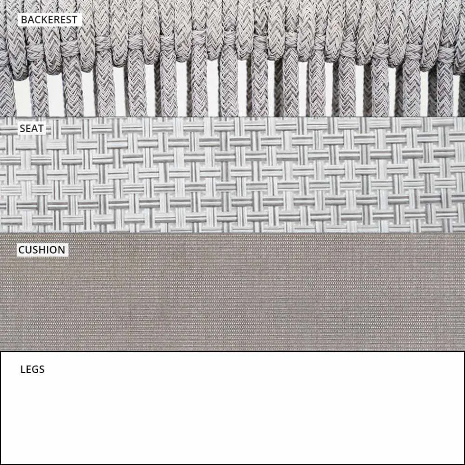 Garden Rocking Armchair Solid and Upholstered Fabric - Smart by Varaschin Viadurini