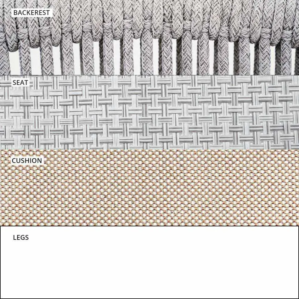 Garden Rocking Armchair Solid and Upholstered Fabric - Smart by Varaschin Viadurini