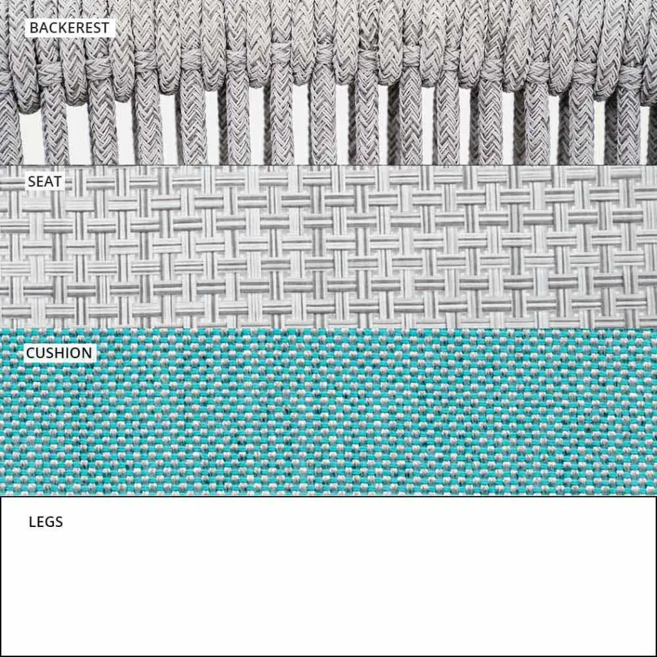 Garden Rocking Armchair Solid and Upholstered Fabric - Smart by Varaschin Viadurini