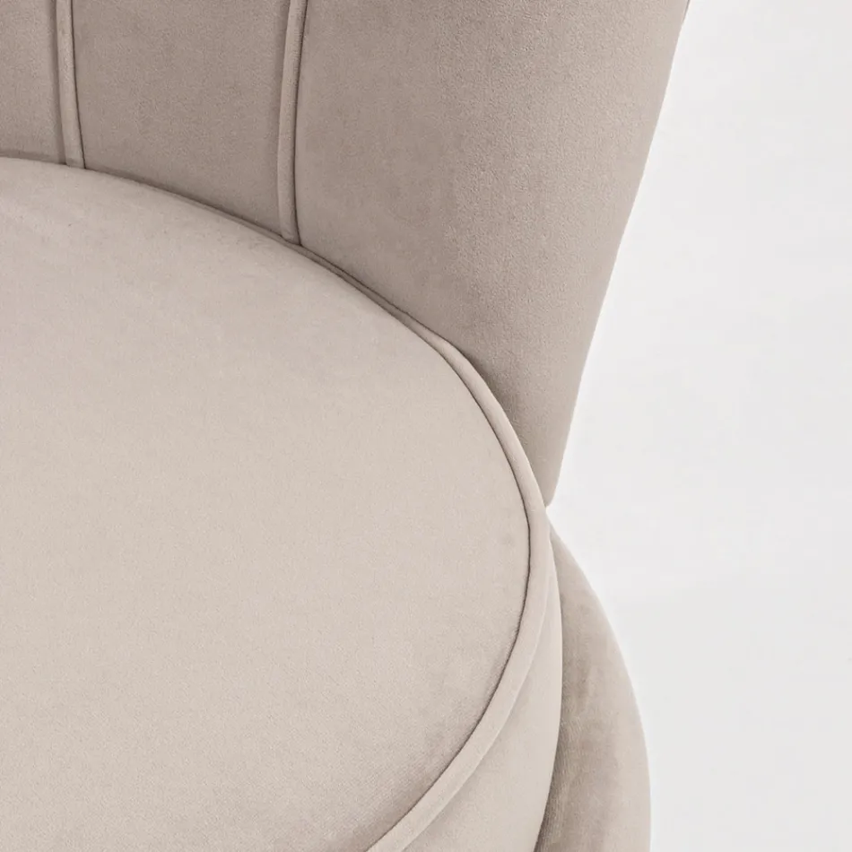 Elegant Upholstered Living Room Armchair Velvet Effect 3 Finishes - Geppy Viadurini