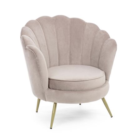 Elegant Upholstered Living Room Armchair Velvet Effect 3 Finishes - Geppy Viadurini