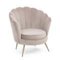 Elegant Upholstered Living Room Armchair Velvet Effect 3 Finishes - Geppy