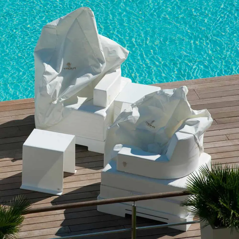 Floating armchair Trona white design Luxury, made in Italy Viadurini