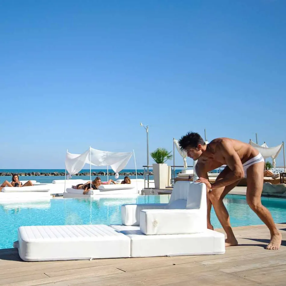 Floating armchair Trona white design Luxury, made in Italy Viadurini