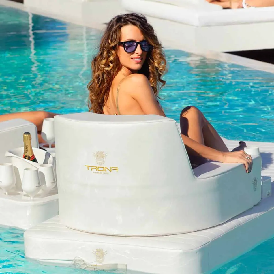 Floating armchair Trona white design Luxury, made in Italy Viadurini