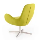Swivel Armchair with Metal Base and Fabric Seat - Sereno Viadurini