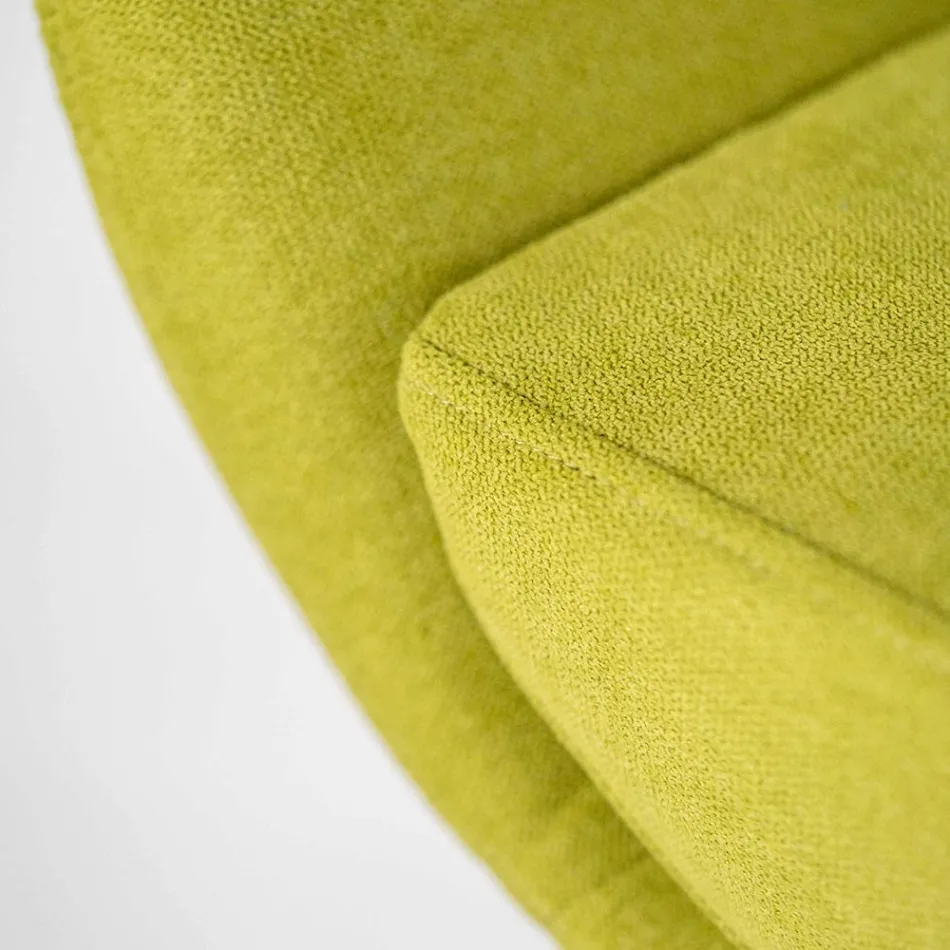 Swivel Armchair with Metal Base and Fabric Seat - Sereno Viadurini