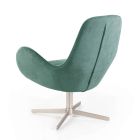 Swivel Armchair with Metal Base and Fabric Seat - Sereno Viadurini
