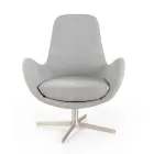 Swivel Armchair with Metal Base and Fabric Seat - Sereno Viadurini